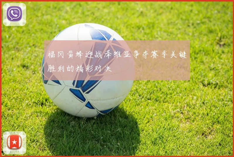 福冈黄蜂迎战泽维亚争夺赛季关键胜利的精彩对决